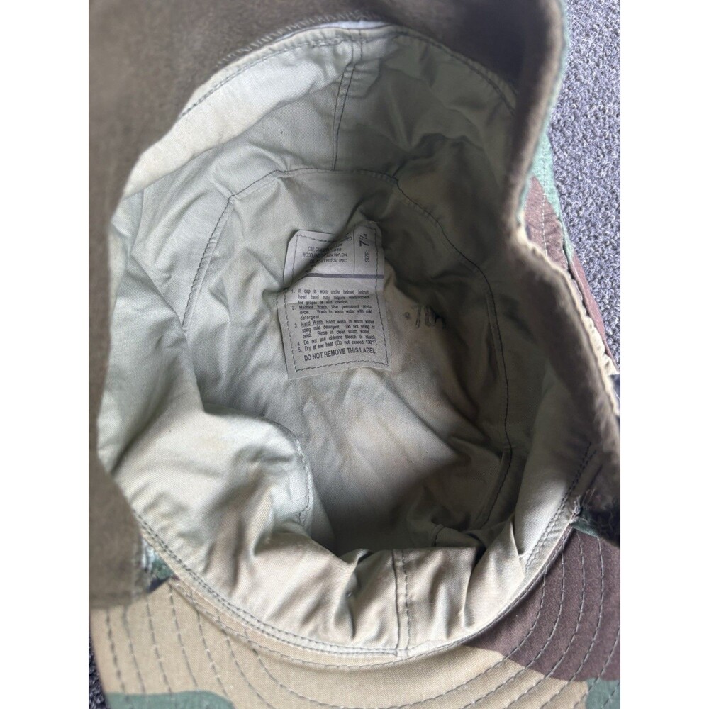 Vintage US Military BDU Woodland Camo Patrol Cap‎ Hat Size 7¼ - Picture 4 of 5